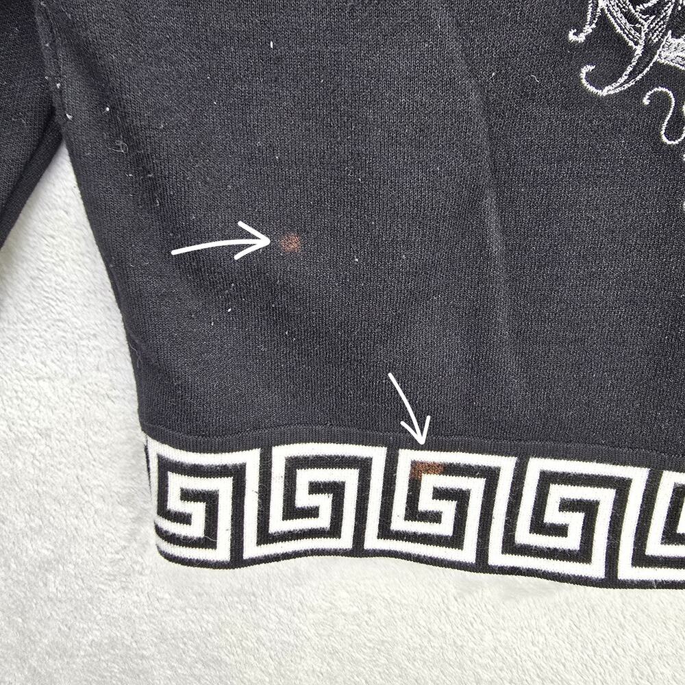 Vintage Royal Prestige Full Zip Jacket Large Black Embroidered Medusa Greek Key - Picture 14 of 16